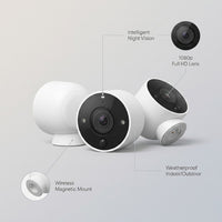 Google Nest Cam Battery Indoor/Outdoor Security Camera, 3-Pack — infographic