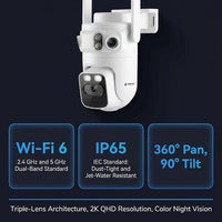 Home Security Camera System Wireless, 2K Triple Lens Cameras | Add-On Cam, 24/7 Record, 360° Pan & Tilt, Auto Tracking, Motion Detection, 2.4/5Ghz Wifi, Color Night Vision, 2-Way Audio — Results & Stats