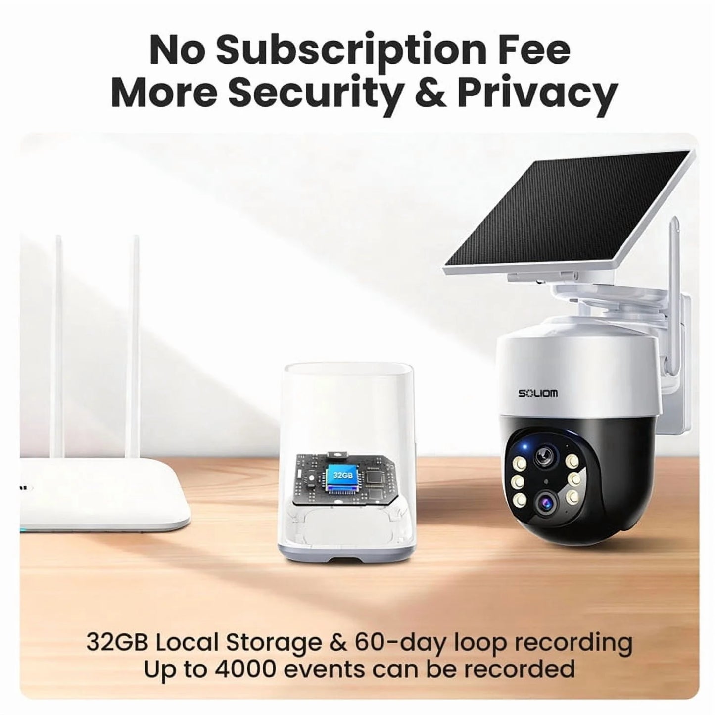 Wireless Outdoor Solar Security Camera 4-Cam Kit, 360° Auto Tracking with Radar, 5G/2.4G Wifi, 4K UHD Day & Night, No Fee, Home Security