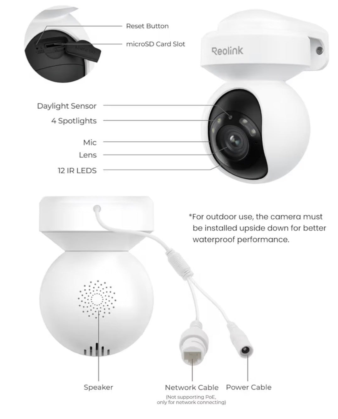 4K Outdoor Plug-In Wifi 6 Security Camera, PTZ Camera for Home Security, Wi-Fi 6