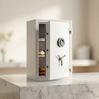 Fingerprint Fireproof Home Safe Box,Biometric Money Safe,2.12 Cuft | Digital Fire Proof Safe Box,Large Cabinet Safes,Personal Security Box,Touch Screen,Removable Shelf,Home,Office,Hotel,White — Studio Shot