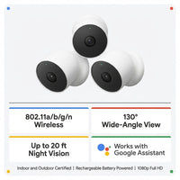 Google Nest Cam Battery Indoor/Outdoor Security Camera, 3-Pack — Results & Stats