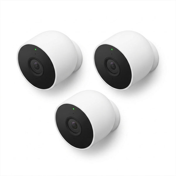 Google Nest Cam Battery Indoor/Outdoor Security Camera, 3-Pack — Studio Shot