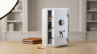 Fingerprint Fireproof Home Safe Box,Biometric Money Safe,2.12 Cuft | Digital Fire Proof Safe Box,Large Cabinet Safes,Personal Security Box,Touch Screen,Removable Shelf,Home,Office,Hotel,White — Lifestyle