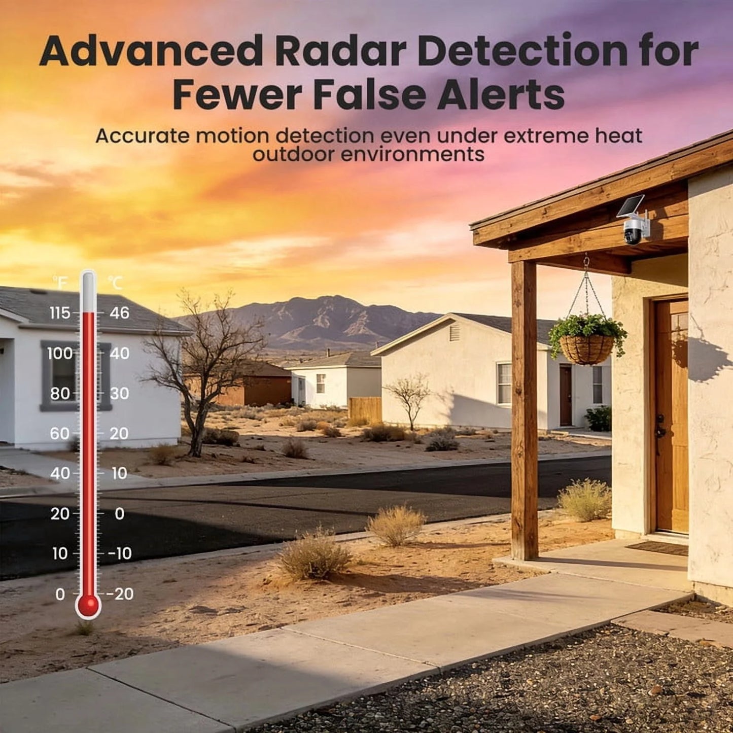 Wireless Outdoor Solar Security Camera 4-Cam Kit, 360° Auto Tracking with Radar, 5G/2.4G Wifi, 4K UHD Day & Night, No Fee, Home Security
