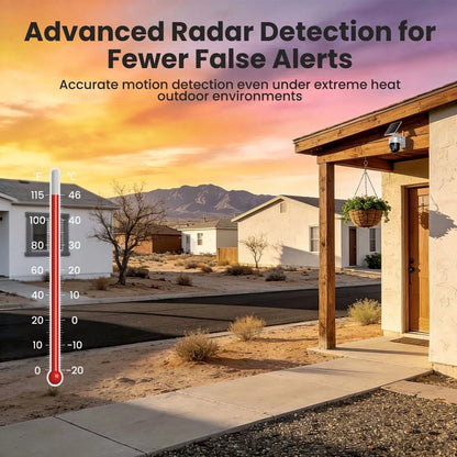Wireless Outdoor Solar Security Camera 4-Cam Kit, 360° Auto Tracking with Radar, 5G/2.4G Wifi, 4K UHD Day & Night, No Fee, Home Security