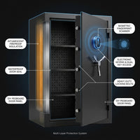 Biometric Home Safe Built to Protect Valuables, 60 Minute Fire Rating, 10.5 Cubic Feet, Waterproof Steel — How It Works
