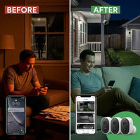 Google Nest Cam Battery Indoor/Outdoor Security Camera, 3-Pack — Before & After