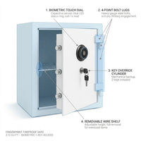 Fingerprint Fireproof Home Safe Box,Biometric Money Safe,2.12 Cuft | Digital Fire Proof Safe Box,Large Cabinet Safes,Personal Security Box,Touch Screen,Removable Shelf,Home,Office,Hotel,White — How It Works