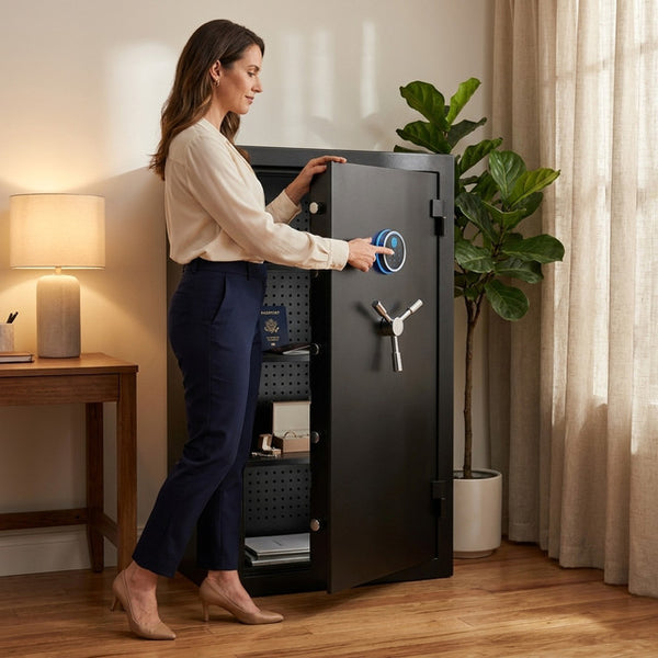 Biometric Home Safe Built to Protect Valuables, 60 Minute Fire Rating, 10.5 Cubic Feet, Waterproof Steel